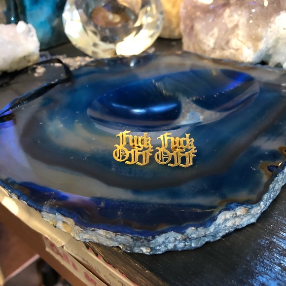 F#CK OFF earrings. - Picture 2 of 2